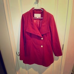 Red pea coat